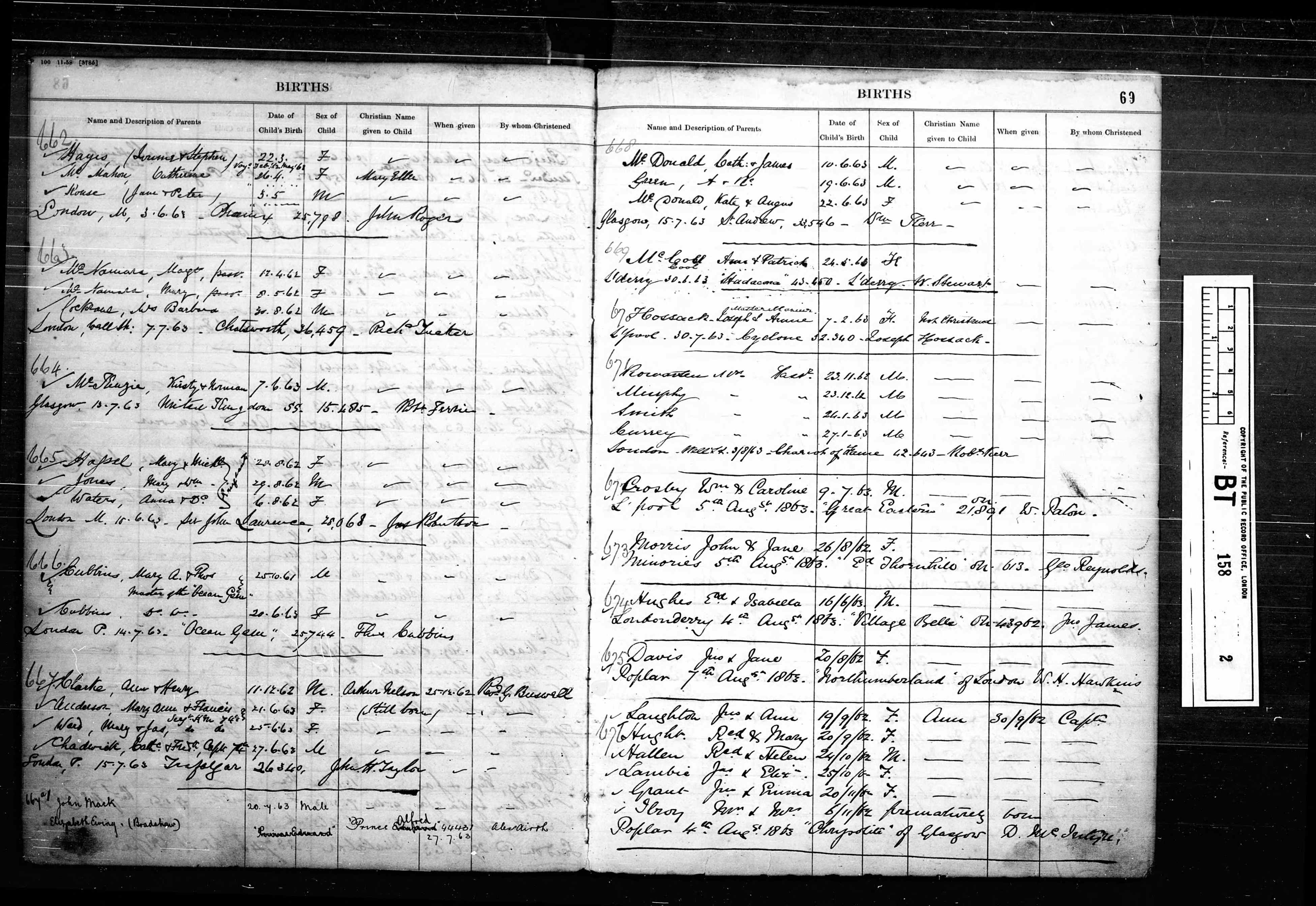 UK, Registers of Births, Marriages and Deaths at Sea, 1844-1890